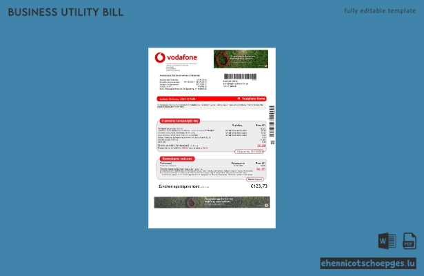 Beispiel einer Vodafone-Geschäftsrechnung in Griechenland (Vorschau)